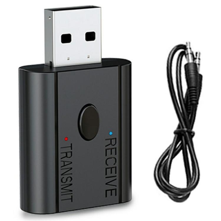 W12 AUX Adapter USB Dongle 2 In 1 Bluetooth 5.3 Car Audio Transmitter Receiver, W12