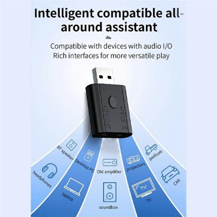 W12 AUX Adapter USB Dongle 2 In 1 Bluetooth 5.3 Car Audio Transmitter Receiver, W12