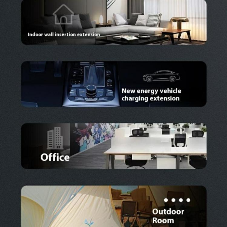 Y4 Car Rear Seat Multi Port Power Expander Type C + Dual USB Fast Charger with Extension Cable, Y4