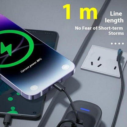 Y1 Type-C and Dual USB Car Rear Seat Charger Fast Charging Adapter with 1m Extension Cable, Y1