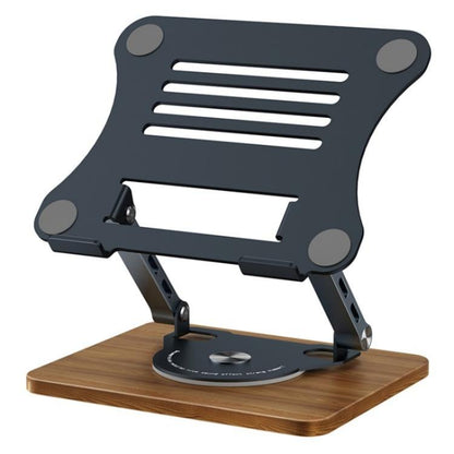 J31 Foldable 360-Degree Rotating Laptop Metal Wood Cooling Stand, J31