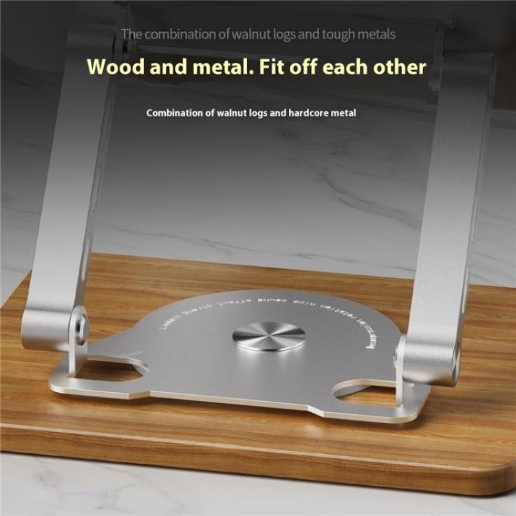 J31 Foldable 360-Degree Rotating Laptop Metal Wood Cooling Stand, J31