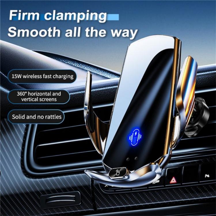 Q15 Car Vehicle Navigation Phone Holder Car Air Vent Mount Magnetic Wireless Charging Stand, Q15 Black, Q15 Silver