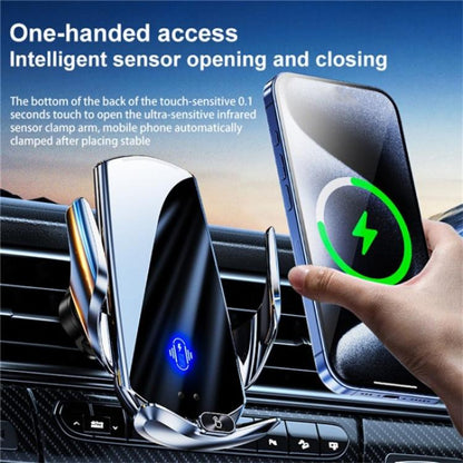 Q15 Car Vehicle Navigation Phone Holder Car Air Vent Mount Magnetic Wireless Charging Stand, Q15 Black, Q15 Silver