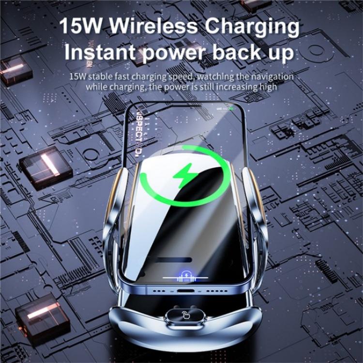 Q15 Car Vehicle Navigation Phone Holder Car Air Vent Mount Magnetic Wireless Charging Stand, Q15 Black, Q15 Silver