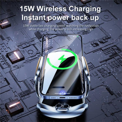 Q15 Car Vehicle Navigation Phone Holder Car Air Vent Mount Magnetic Wireless Charging Stand, Q15 Black, Q15 Silver