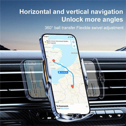 Q15 Car Vehicle Navigation Phone Holder Car Air Vent Mount Magnetic Wireless Charging Stand, Q15 Black, Q15 Silver