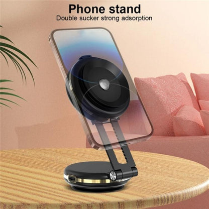 T50 Vacuum Adhesion Dual Suction Cup Car Dashboard Windshield Phone Navigation Stand, T50 (Black+Silver), T50