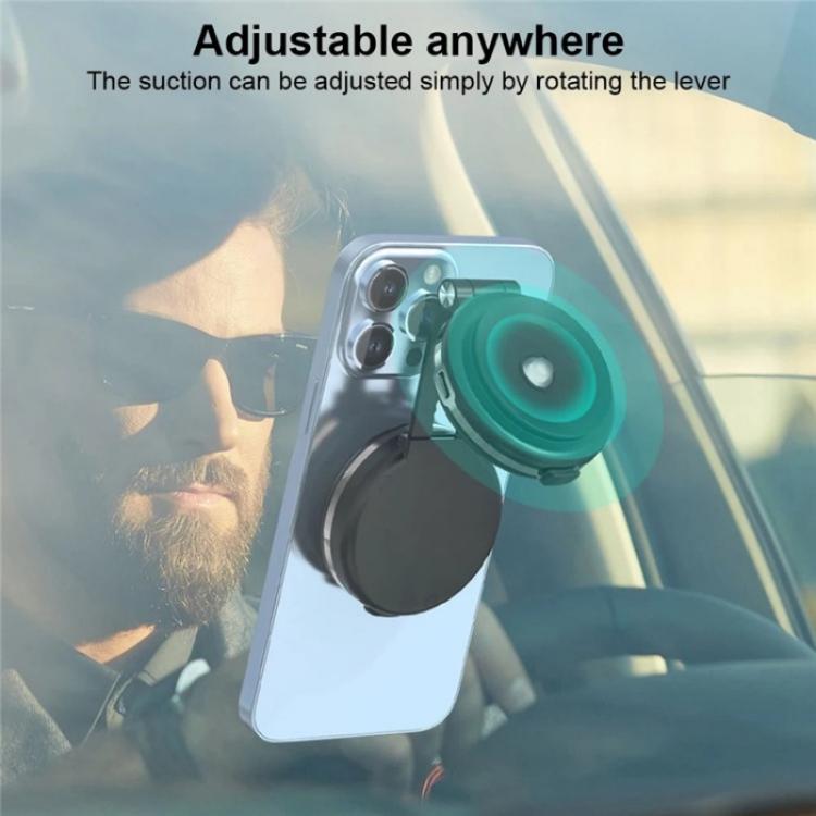 T50 Vacuum Adhesion Dual Suction Cup Car Dashboard Windshield Phone Navigation Stand, T50 (Black+Silver), T50