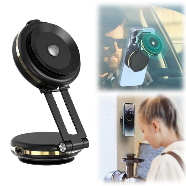 T50 Vacuum Adhesion Dual Suction Cup Car Dashboard Windshield Phone Navigation Stand, T50 (Black+Silver), T50
