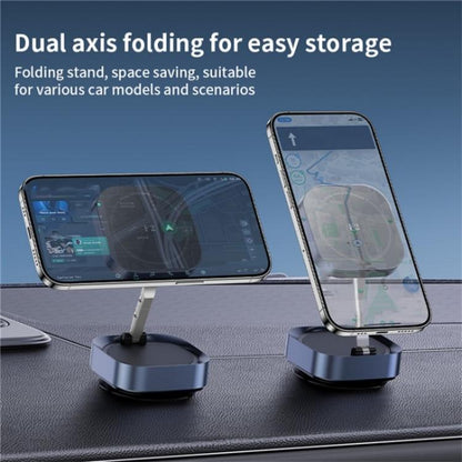 F2 Strong Magnet Vacuum Suction Adjustable Foldable Car Dashboard Windshield Phone Holder, F2 (Silver), F2 (Tarnish)