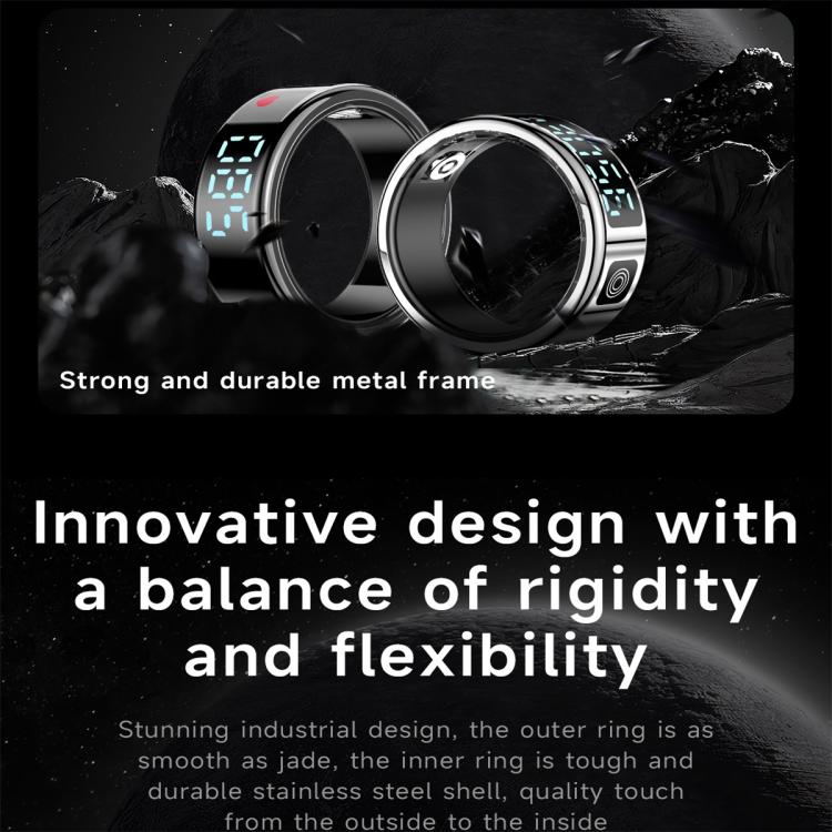 SR08 SIZE 10 Smart Ring, Support Hand Gestures Control / Health Monitoring / Multiple Sports Modes
