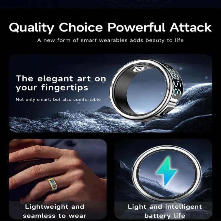 SR08 SIZE 11 Smart Ring, Support Hand Gestures Control / Health Monitoring / Multiple Sports Modes