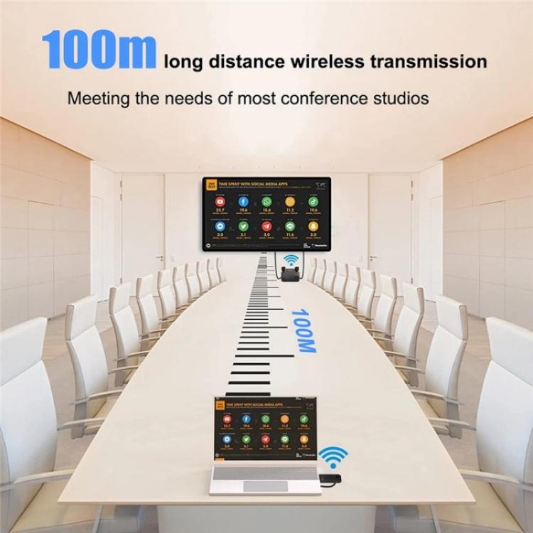 BOVBOX 091-HD Conference Use 100M Wireless WiFi HDMI Extender Video Transmitter Receiver, US Plug, UK Plug, EU Plug, AU Plug