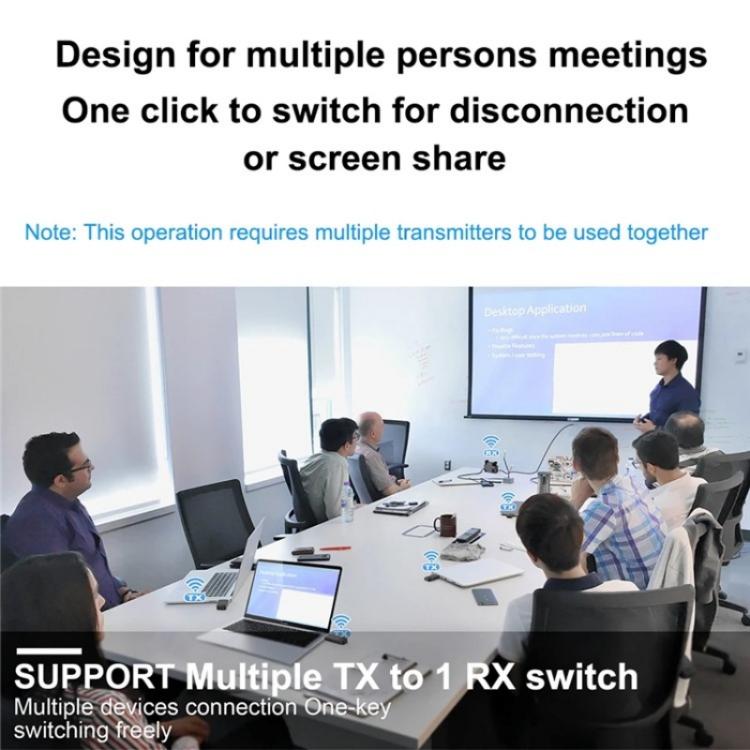 BOVBOX 091-HD Conference Use 100M Wireless WiFi HDMI Extender Video Transmitter Receiver, US Plug, UK Plug, EU Plug, AU Plug
