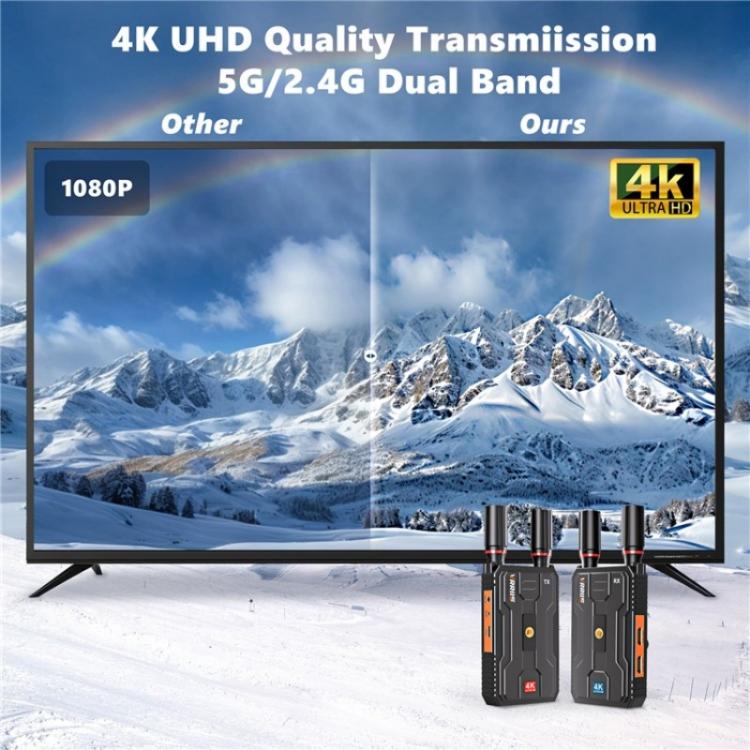 VRRIIS 097PRO Outdoor Live Streaming Audio Video Wireless Transmitter Receiver 4K HD Extender, US Plug, UK Plug, EU Plug, AU Plug