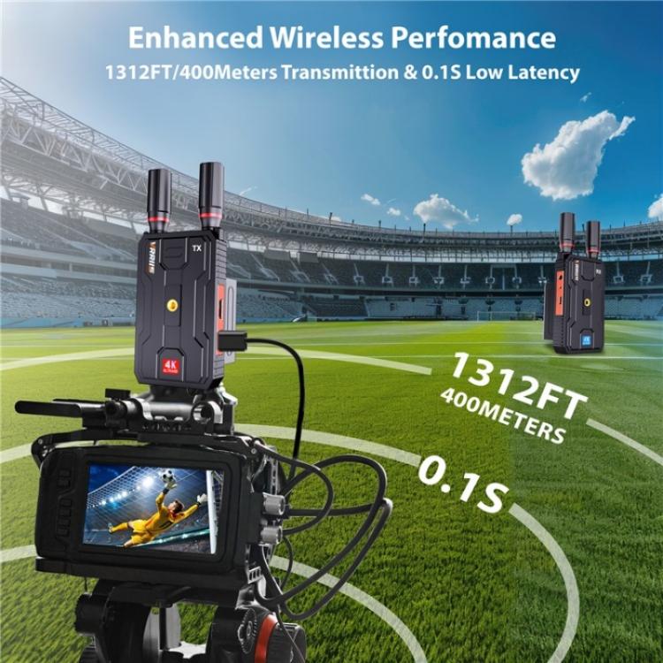 VRRIIS 097PRO Outdoor Live Streaming Audio Video Wireless Transmitter Receiver 4K HD Extender, US Plug, UK Plug, EU Plug, AU Plug