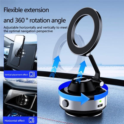 X98 Magnetic Vacuum Suction Electric Absorption Cellphone Stand Desktop Car Phone Holder, X98 (Silver), X98