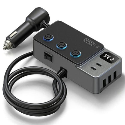 GC06 Voltage Display Cigarette Lighter Adapter Car Charger High Power Fast Charging, GC06