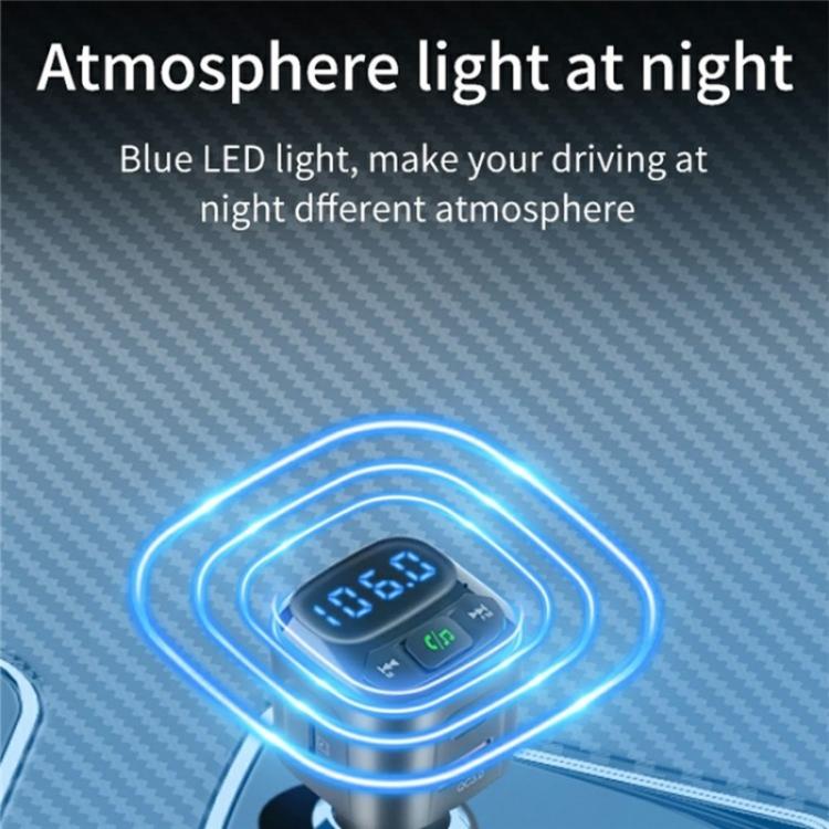 BC80 Hands-Free Calling Voltage Display Adapter Car Charger Bluetooth-Compatible MP3 Player, BC80