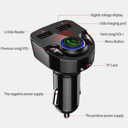 G32 Bluetooth MP3 Player Voice Navigation Car Charger Voltage Detection FM Transmitter, G32