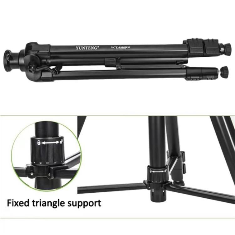 YUNTENG VCT-9980 Camera Tripod Stand Portable Cell Phone Mount Holder with Carrying Bag, VCT-9980