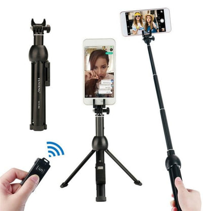 YUNTENG VCT-992 Extendable Aluminum Alloy Selfie Stick Integrated Tabletop Tripod with Remote Control, VCT-992