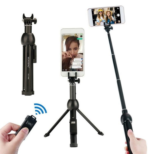 YUNTENG VCT-992 Extendable Aluminum Alloy Selfie Stick Integrated Tabletop Tripod with Remote Control, VCT-992