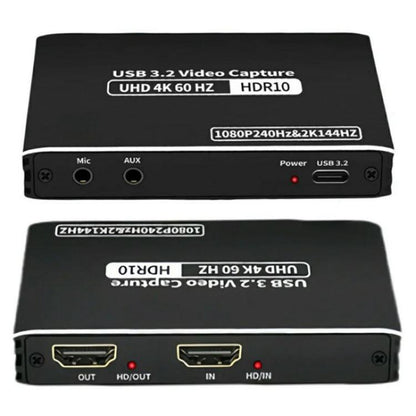 C10 With Mic Input / Audio Output 4K HDMI Video Capture Card Live Streaming USB 3.1 Adapter, C10