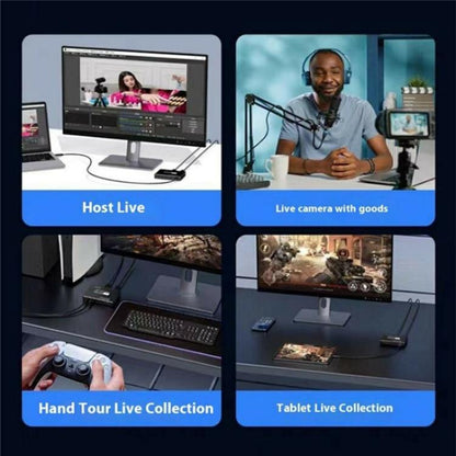 C10 With Mic Input / Audio Output 4K HDMI Video Capture Card Live Streaming USB 3.1 Adapter, C10