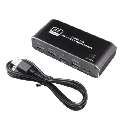 K4 Laptop Game Console 8K Ultra HD USB 3.0 KVM 2x1 Switcher 2 In 1 Out HDMI 2.1 Converter, K4
