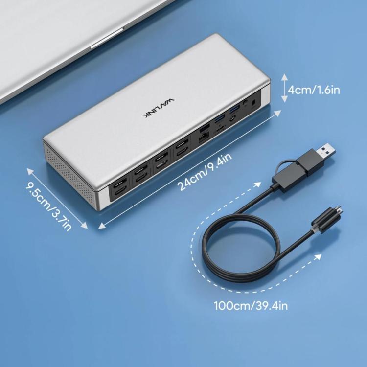 WAVLINK UG69PD12 DisplayLink Docking Station Quad  Monitors For Laptops M1 / M2 / Mac & Windows, US Plug, UK Plug, EU Plug