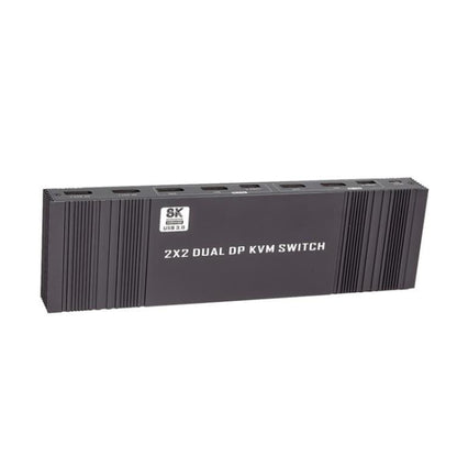 K10-2 For 2 Computers/Monitors USB 3.0 Dual DP Output 8K 60Hz 2x2 Version 2.1 KVM Switcher, US Plug, EU Plug