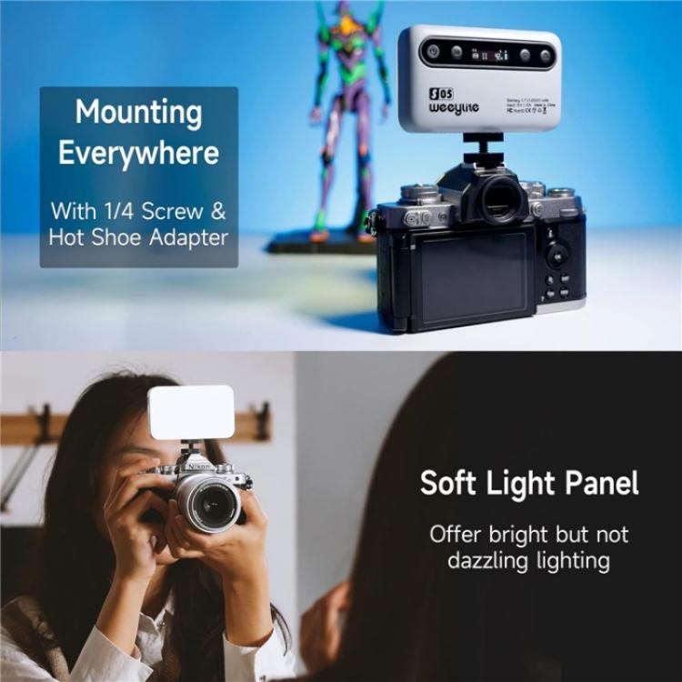 Weeylite S05 Portable App Control Phone Fill Lamp Video Live Streaming Photography RGB Full Color Fill Light, S05