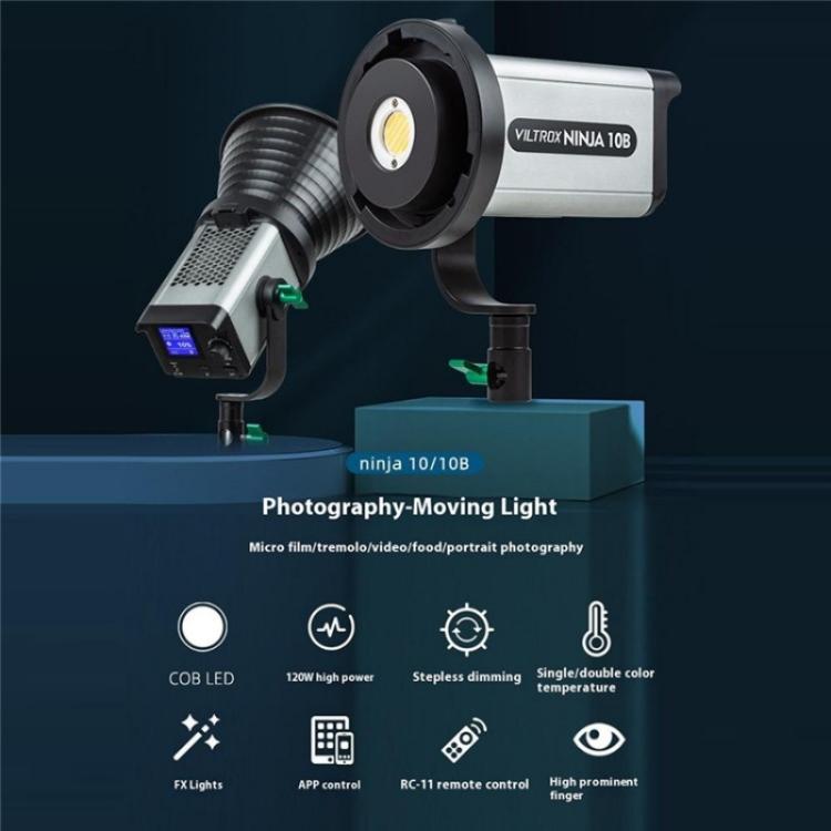 VILTROX Ninja 10 5600K Professional Photography Studio Fill Light 120W LED Video Light, US Plug, UK Plug, EU Plug