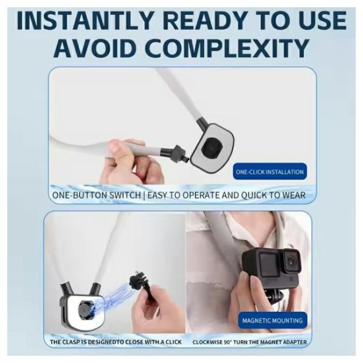 C071 Neck Strap Mount Silicone Metal Bracket For GoPro / Insta360 / DJI Action Cameras, Action Cameras Bracket