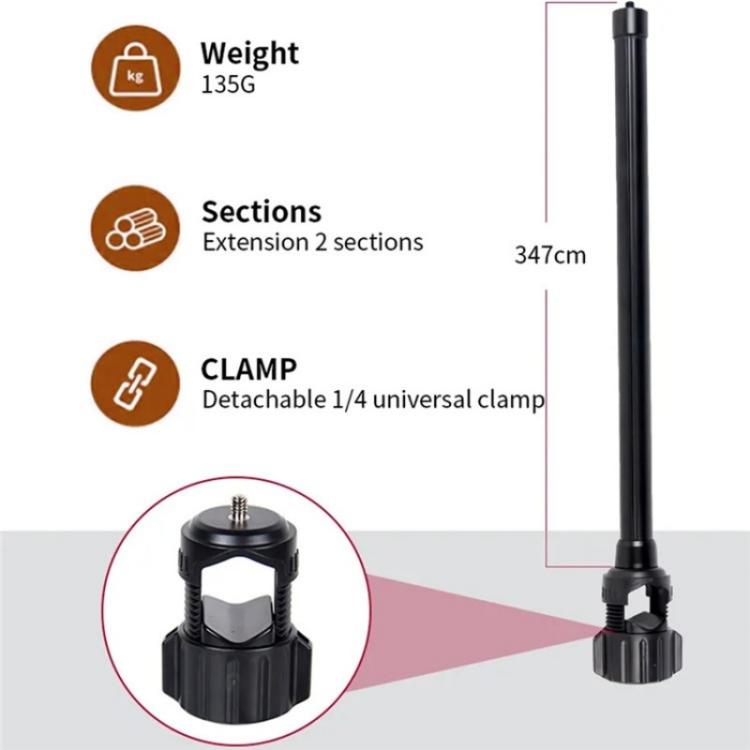 JMARY MT-21 Aluminum Alloy Tripod Extension Rod Desktop Livestream Shooting Arm, MT-21