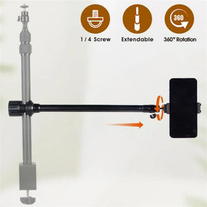JMARY MT-21 Aluminum Alloy Tripod Extension Rod Desktop Livestream Shooting Arm, MT-21