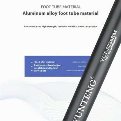 YUNTENG VCT-5228 Photography Live Streaming Aluminum Alloy Extendable Tripod, VCT-5228
