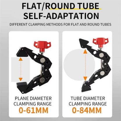 F084 Metal Hot Shoe Mount Multi-Function Crab Clamp Universal Photography Light Stand Clamp