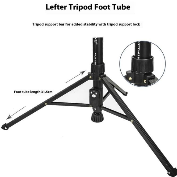 YUNTENG 638 Aluminum Alloy Extendable Stand Phone Holder Camera Tripod Monopod, 638
