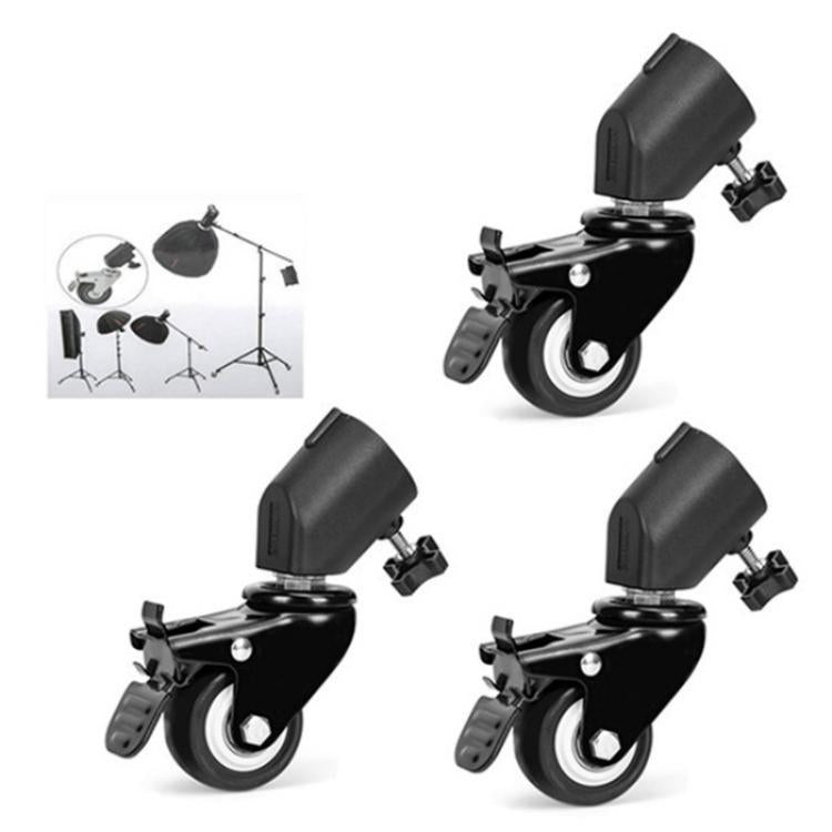 YUNTENG VCT-800 Studio Photography Light Stand Rollers 3Pcs Tripod Caster Wheels, VCT-800