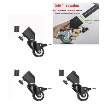 YUNTENG VCT-800 Studio Photography Light Stand Rollers 3Pcs Tripod Caster Wheels, VCT-800