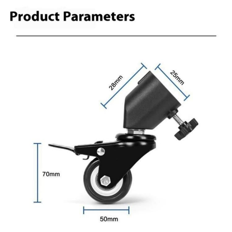 YUNTENG VCT-800 Studio Photography Light Stand Rollers 3Pcs Tripod Caster Wheels, VCT-800