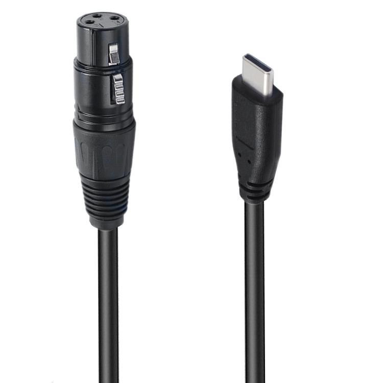 JUNSUNMAY Microphone Phone Audio Adapter Cable, Length: 1m, Type-C Male to XLR Female, Type-C Male to XLR Male