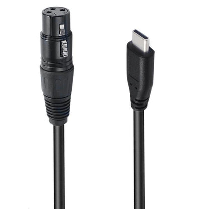 JUNSUNMAY Microphone Phone Audio Adapter Cable, Length: 1m, Type-C Male to XLR Female, Type-C Male to XLR Male