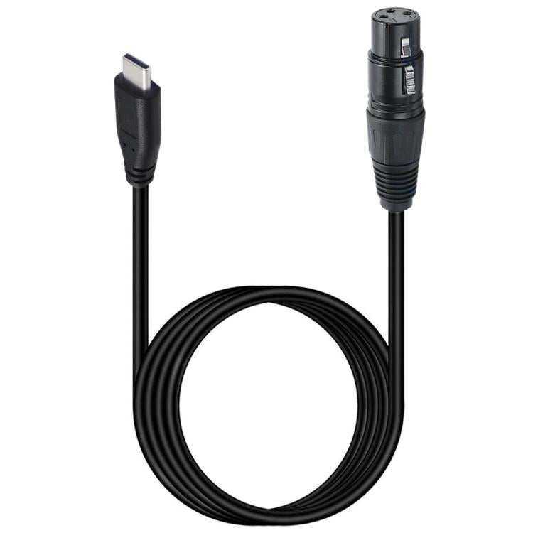 JUNSUNMAY Microphone Phone Audio Adapter Cable, Length: 1m, Type-C Male to XLR Female, Type-C Male to XLR Male