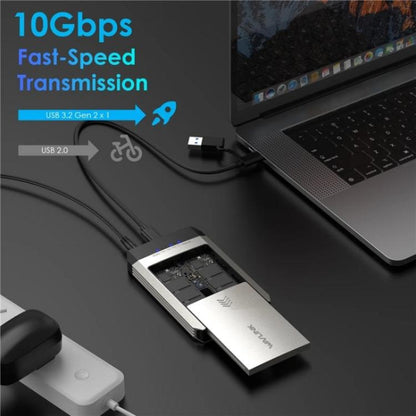 WAVLINK ST347 One-Click Offline Clone Dual Slot M.2 SSD Enclosure USB-C 3.2 Gen2 10Gbps, ST347