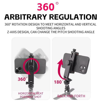 KY18 Live Streaming Photography DSLR Camera Rotating Cellphone Clamp Cold Shoe Mount, KY18