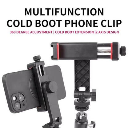 KY18 Live Streaming Photography DSLR Camera Rotating Cellphone Clamp Cold Shoe Mount, KY18